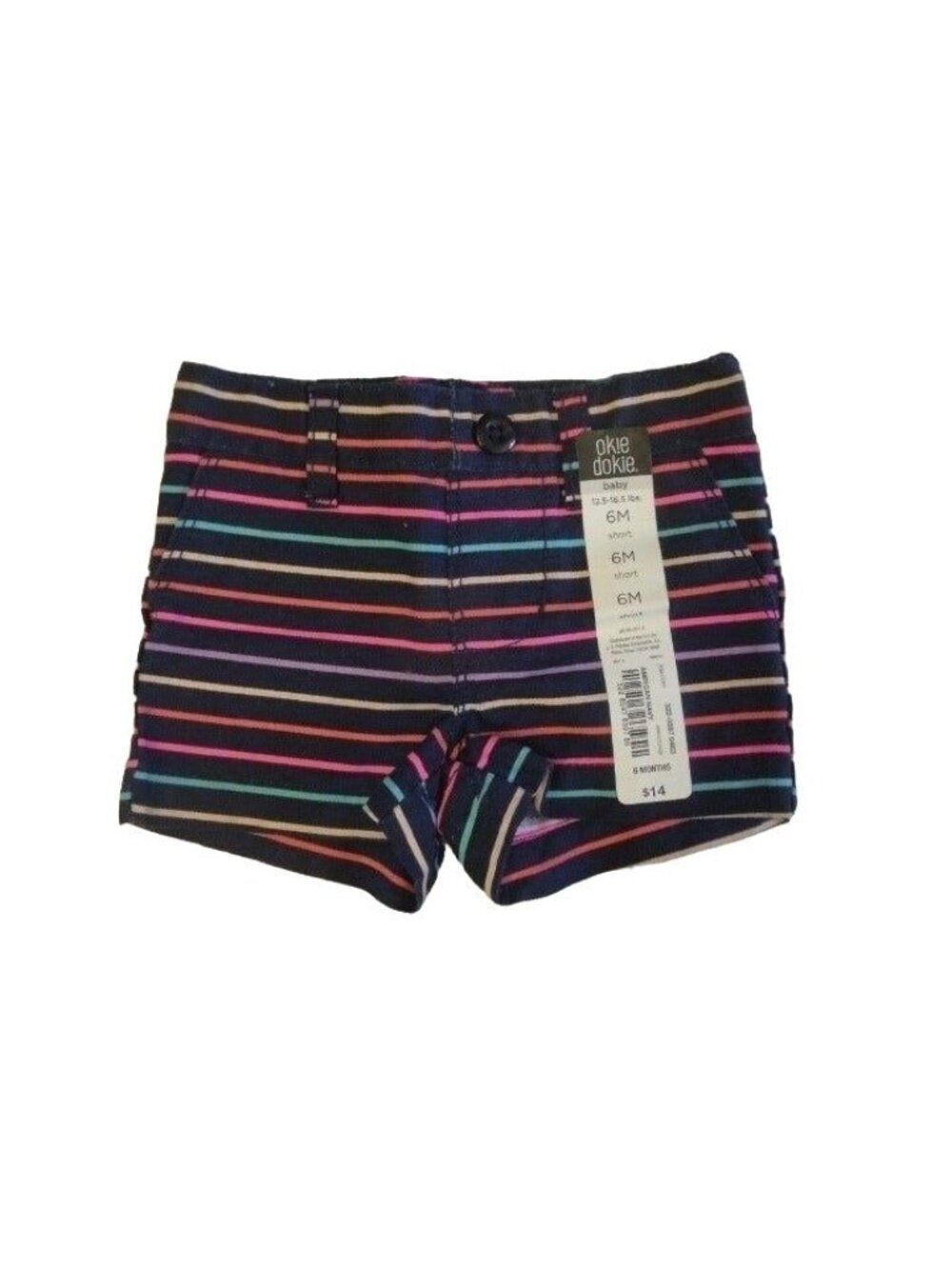 Okie Dokie Striped American Navy Spring Summer Shorts 6M